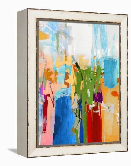 Mix Brush Abstract, 2024-Parker Ross-Framed Stretched Canvas