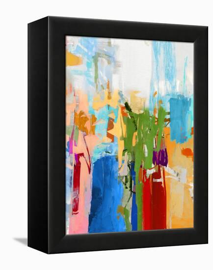 Mix Brush Abstract, 2024-Parker Ross-Framed Stretched Canvas