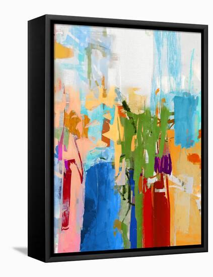 Mix Brush Abstract, 2024-Parker Ross-Framed Stretched Canvas