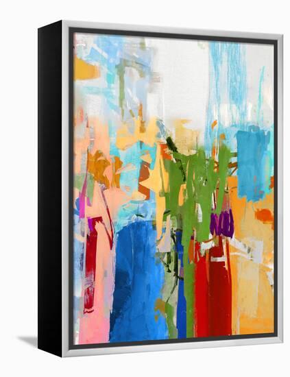 Mix Brush Abstract, 2024-Parker Ross-Framed Stretched Canvas