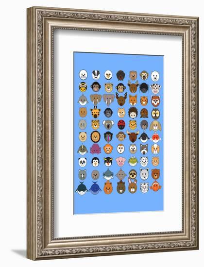 Mixed - Animaru Cartoon Animal Print-Animaru-Framed Giclee Print