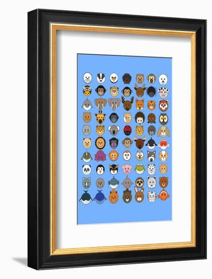 Mixed - Animaru Cartoon Animal Print-Animaru-Framed Giclee Print