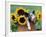 Mixed-Breed Piglet in Basket with Sunflowers, USA-Lynn M^ Stone-Framed Photographic Print