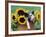 Mixed-Breed Piglet in Basket with Sunflowers, USA-Lynn M^ Stone-Framed Photographic Print