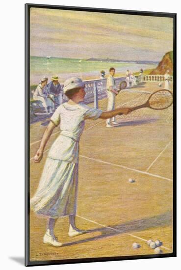 Mixed Doubles by the Sea-L. Tanquerey-Mounted Art Print