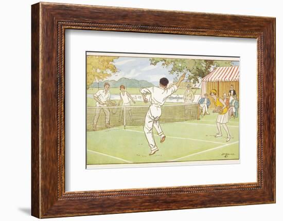 Mixed Doubles in the Grounds of a Stately Home-C.m. Brock-Framed Photographic Print