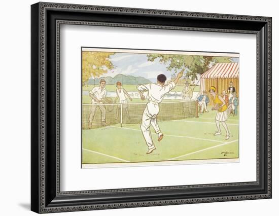 Mixed Doubles in the Grounds of a Stately Home-C.m. Brock-Framed Photographic Print