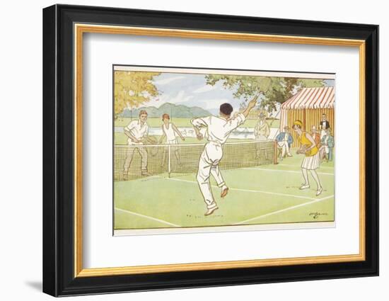 Mixed Doubles in the Grounds of a Stately Home-C.m. Brock-Framed Photographic Print