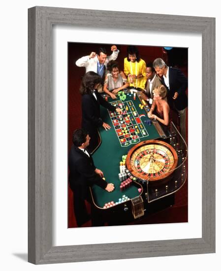 Mixed Ethnic Couples Enjoying Themselves in a Casino-Bill Bachmann-Framed Photographic Print