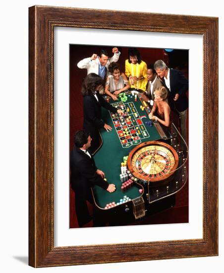 Mixed Ethnic Couples Enjoying Themselves in a Casino-Bill Bachmann-Framed Photographic Print