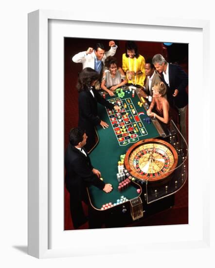 Mixed Ethnic Couples Enjoying Themselves in a Casino-Bill Bachmann-Framed Photographic Print