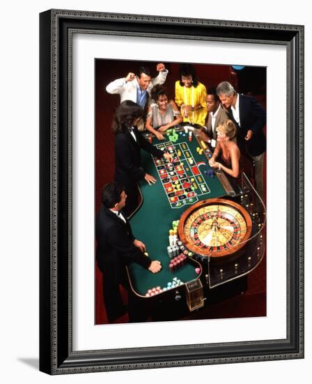 Mixed Ethnic Couples Enjoying Themselves in a Casino-Bill Bachmann-Framed Photographic Print