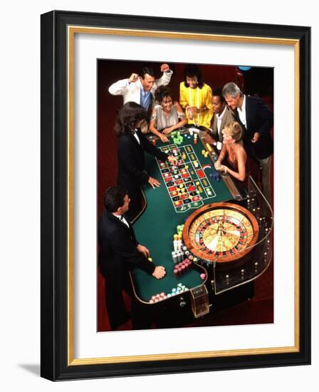 Mixed Ethnic Couples Enjoying Themselves in a Casino-Bill Bachmann-Framed Photographic Print