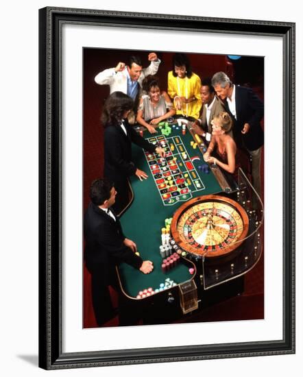 Mixed Ethnic Couples Enjoying Themselves in a Casino-Bill Bachmann-Framed Photographic Print