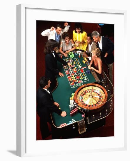 Mixed Ethnic Couples Enjoying Themselves in a Casino-Bill Bachmann-Framed Photographic Print