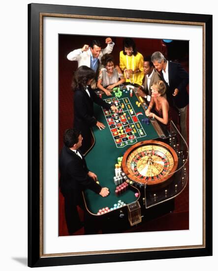 Mixed Ethnic Couples Enjoying Themselves in a Casino-Bill Bachmann-Framed Photographic Print