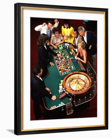 Mixed Ethnic Couples Enjoying Themselves in a Casino-Bill Bachmann-Framed Photographic Print