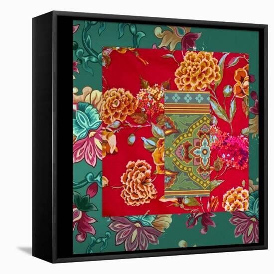 MIXED FLORAL COLLAGE-Linda Arthurs-Framed Premier Image Canvas