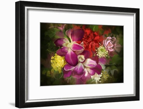 Mixed Flower Bouquet,Digital Painting,Illustration-Tithi Luadthong-Framed Art Print