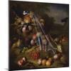 Mixed Fruit with a Monkey, a Parrot, a Jay and Two Finches in Landscapes-Tobias Stranover-Mounted Giclee Print