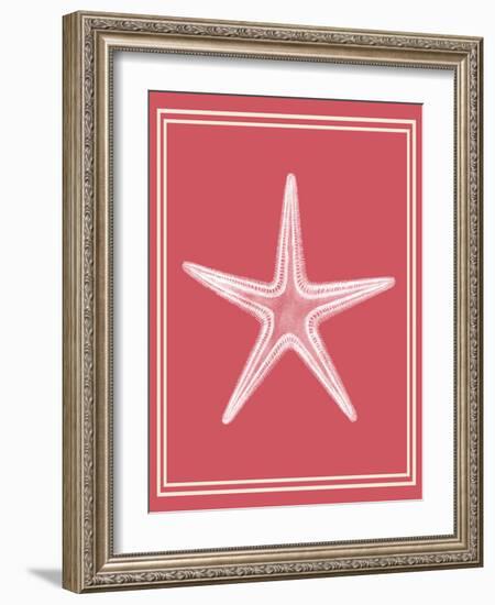 Mixed Nautical White on Coral f-Fab Funky-Framed Art Print
