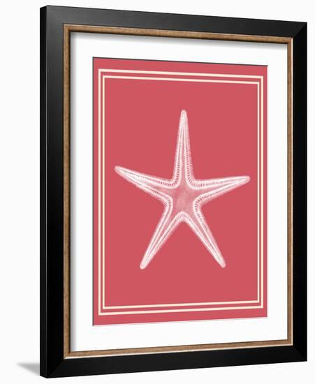 Mixed Nautical White on Coral f-Fab Funky-Framed Art Print