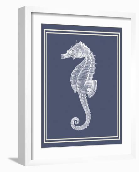 Mixed Nautical White on Indigo Blue d-Fab Funky-Framed Art Print