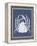 Mixed Nautical White on Indigo Blue f-Fab Funky-Framed Stretched Canvas