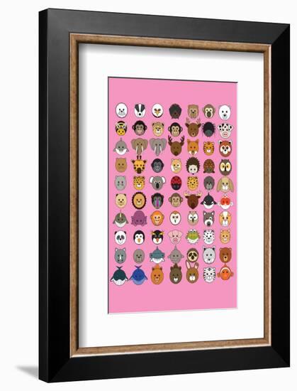 Mixed Pink - Animaru Cartoon Animal Print-Animaru-Framed Giclee Print