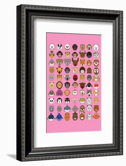 Mixed Pink - Animaru Cartoon Animal Print-Animaru-Framed Giclee Print