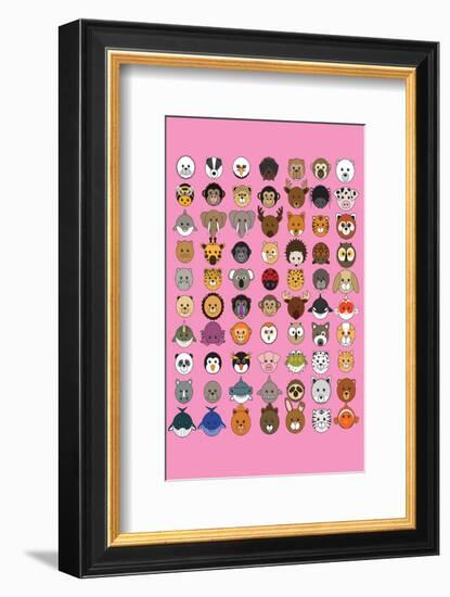 Mixed Pink - Animaru Cartoon Animal Print-Animaru-Framed Giclee Print