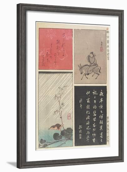 Mixed Print of Old, New Calligraphies and Paintings, December 1853-Utagawa Hiroshige-Framed Giclee Print