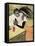Mixed Race Couple, Cafe-Walter Schnackenberg-Framed Stretched Canvas