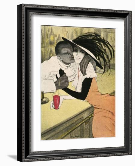 Mixed Race Couple, Cafe-Walter Schnackenberg-Framed Art Print