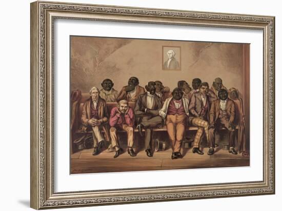 Mixed Race Jury Listens to the Evidence-null-Framed Art Print