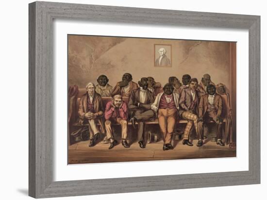 Mixed Race Jury Listens to the Evidence-null-Framed Art Print