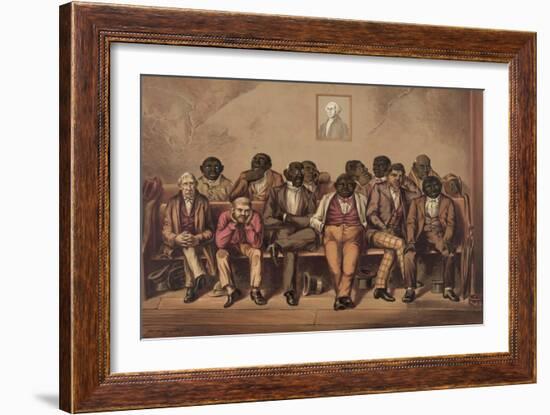 Mixed Race Jury Listens to the Evidence-null-Framed Art Print