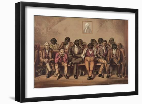 Mixed Race Jury Listens to the Evidence-null-Framed Art Print