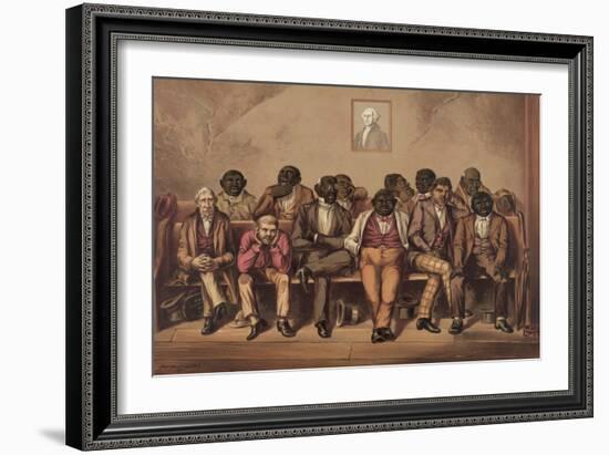 Mixed Race Jury Listens to the Evidence-null-Framed Art Print