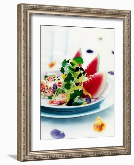 Mixed Salad with Shrimps and Watermelon-Alexander Van Berge-Framed Photographic Print