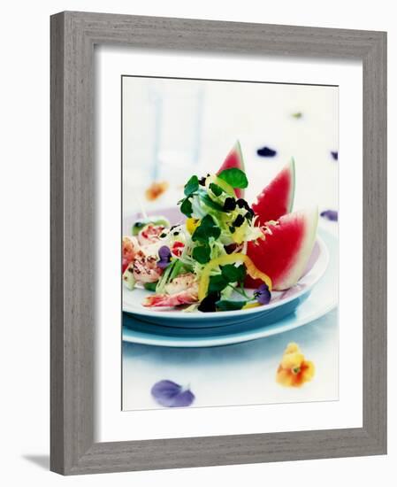 Mixed Salad with Shrimps and Watermelon-Alexander Van Berge-Framed Photographic Print