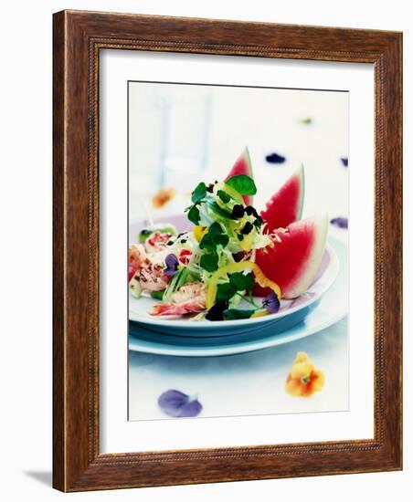 Mixed Salad with Shrimps and Watermelon-Alexander Van Berge-Framed Photographic Print