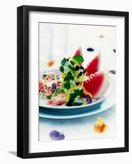 Mixed Salad with Shrimps and Watermelon-Alexander Van Berge-Framed Photographic Print