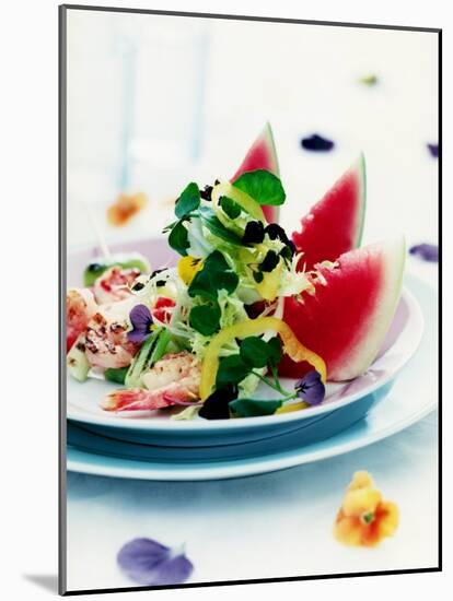 Mixed Salad with Shrimps and Watermelon-Alexander Van Berge-Mounted Photographic Print