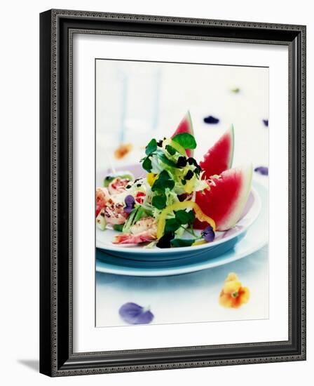 Mixed Salad with Shrimps and Watermelon-Alexander Van Berge-Framed Photographic Print