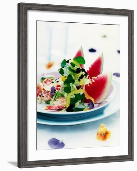 Mixed Salad with Shrimps and Watermelon-Alexander Van Berge-Framed Photographic Print