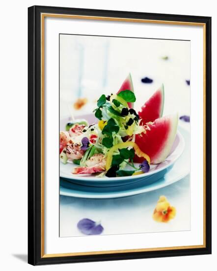 Mixed Salad with Shrimps and Watermelon-Alexander Van Berge-Framed Photographic Print