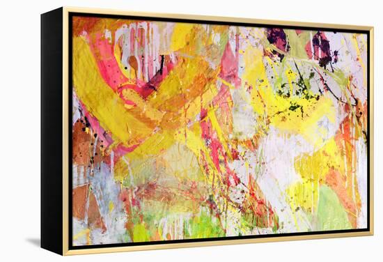 Mixed Technics, Expression Abstract Painting-dpaint-Framed Stretched Canvas