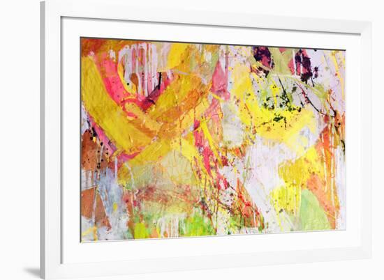 Mixed Technics, Expression Abstract Painting-dpaint-Framed Premium Giclee Print