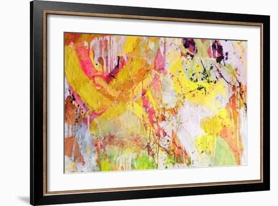 Mixed Technics, Expression Abstract Painting-dpaint-Framed Art Print